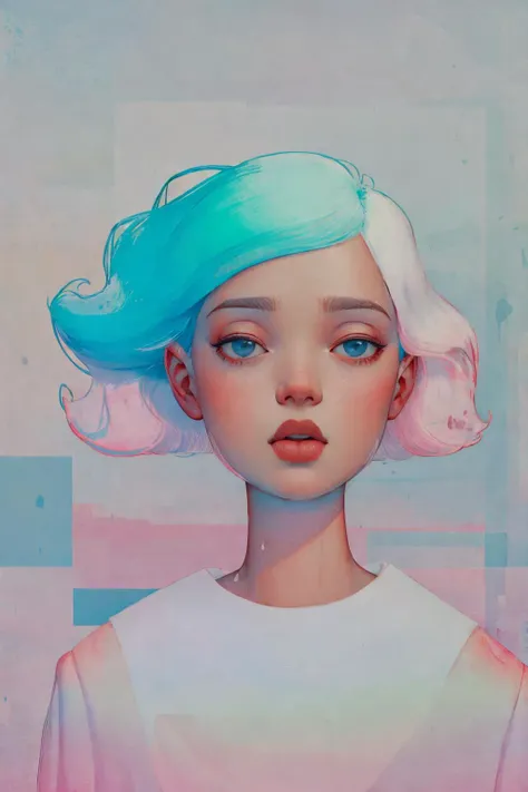 ankymoore 
1girl  office  pastel color
fashion, negative space, 
 <lora:ankymoore-04:1>