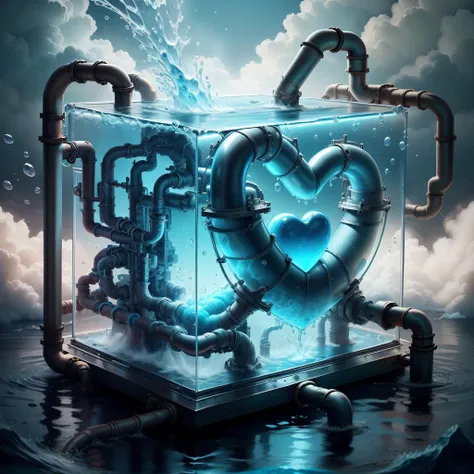 <lora:HydroTech-20:0.8>,hydrotech , pipes ,
cube, heart shape