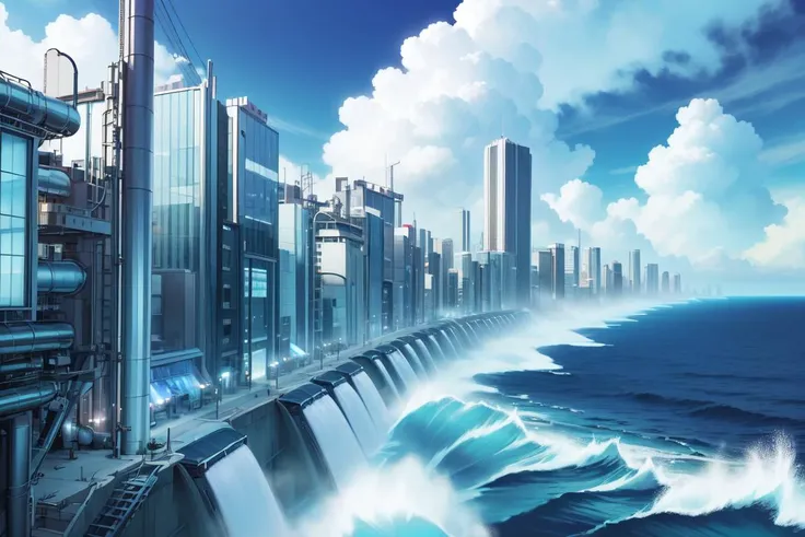 (summer breeze:1.1), ocean view, ribbons in the wind , (fans:1.2),
sunshine , blue sky ,( city of windmils:1.3) <lora:HydroTech-20:0.8>, hydrotech , scifi,