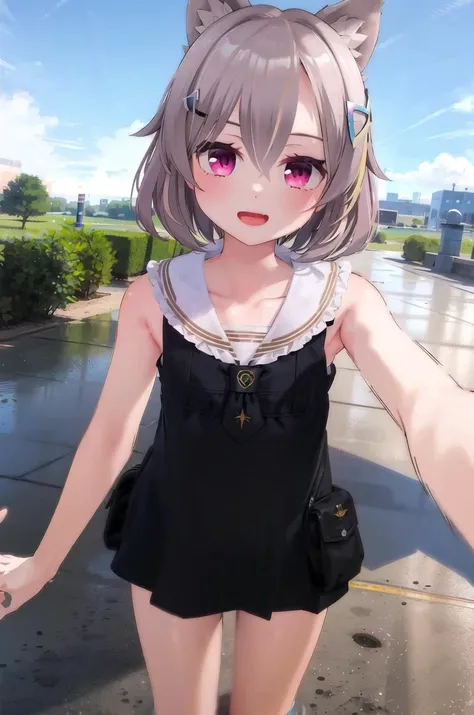 masterpiece, best quality, illustration, 4k, 8k, highly detailed, detailed face, HDR, vivid colors, natural lighting, 1girl, Tutu. pov, :d, cut-in, rabbit pose, (fountain:0.6) <lora:theovercomer8sContrastFix_sd15:0.9> <lora:torasuchan:0.6>