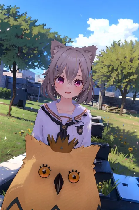 masterpiece, best quality, illustration, 4k, 8k, highly detailed, detailed face, HDR, vivid colors, natural lighting, 1girl, girl and bird, torasuchan, wedgekun, panorama, wide shot, on stomach, (bamboo forest:0.6) <lora:theovercomer8sContrastFix_sd15:0.9> <lora:wedgekun:0.6> <lora:torasuchan:0.6>