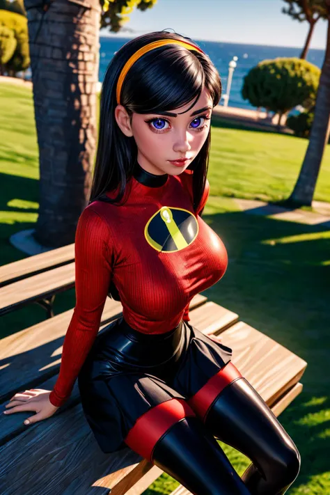 (ultra realistic,32k, masterpiece:1.2),(high detailed skin:1.1),( high quality:1.1),
<lora:VioletSui:0.8>vilett,(rolling eyes:1.1),black hair,purple eyes, eyes, long hair, hairband, turtleneck top,ruffle skirt,long sleeves, thigh highs, mediterranean town park,sunshine, trees,blurry background,,(looking at viewer, sitting, crossed legs, from above:1.1),, huge breast,large breast,<lora:add_detail:0.9>,
(glow in the dark:1.1),
