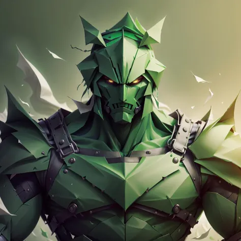 <lora:WorldofOrigami:1>, woorigami, paper, origami, folded, 1man, armoured, knight, green, paper-made, day, volumetric lighting,