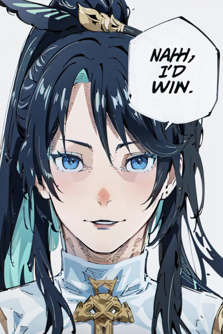 (masterpiece, best quality:1.2),
<lora:concept_nahidwin:1.0>, nahidwin, speech bubble, english text, close-up,1girl, solo,
<lora:Xianyun:0.8>, long hair, blue eyes, glasses, semi-rimless eyewear, ponytail, multicolored hair, hair ornament, <lora:ButtCrack:1.0><lora:ButtCrack:1.0>
