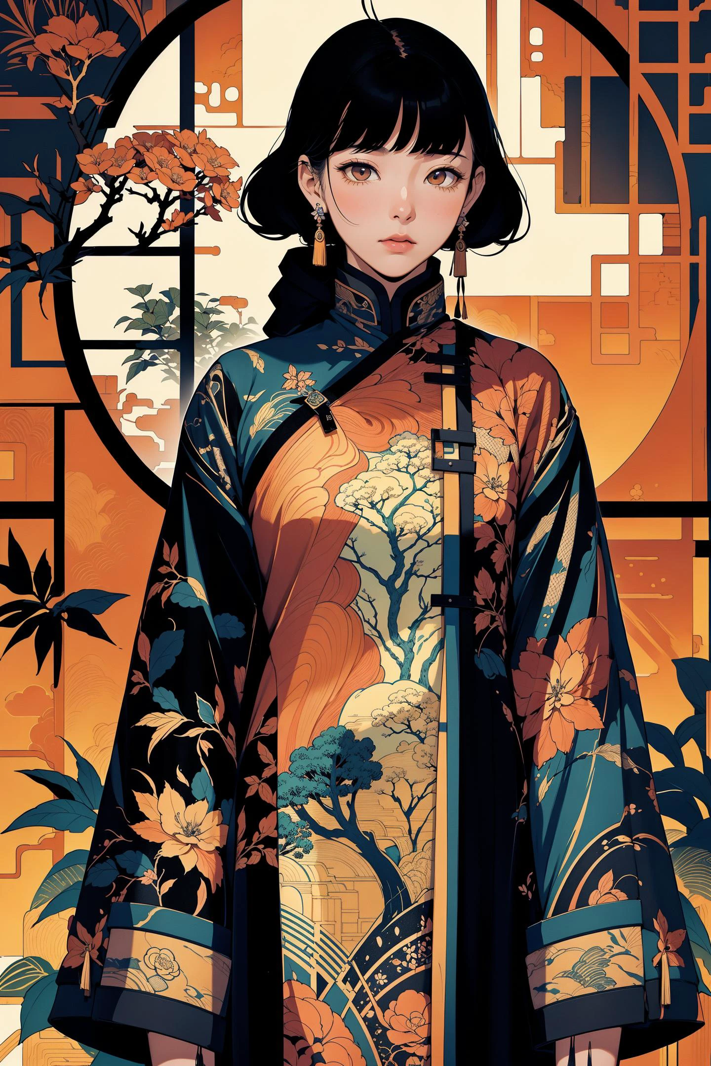 <lora:绪å¿-æ°ææè£
ç¢éæå¾ xuer Vector illustration:0.8> ink illustration,ink stains,ink splatters,ink runs,ink spots,faded ink,dramatic bonsai tree,plant on black reflective surface,sunrise,detailed,amazing natural lighting,earthy pastel colors,weeping for the lost children,symmetrical fractal pattern,linquivera, xuer Vector illustration,