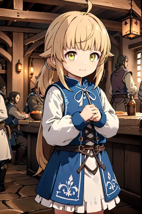 <lora:norn-greyrat-sdxl-v10:0.6>
one 8-year old girl, (norn greyrat), standing in a medieval tavern
she is looking at viewer, her face is detailed and smooth, her eyes are hyper detailed, masterpiece
The soft lighting and detailed surroundings create an immersive environment where imagination runs wild,
draw it in the style of mushoku tensei,
hyper-detailed, high quality visuals, dim Lighting, sharply focused, octane render, 8k UHD