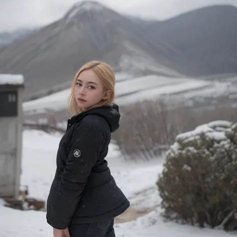 cinematic film still thai, beautiful face, beautiful eyes, mountain climber reaching the summit, jacket, snow, snowing, happy, looking at viewer, from above <lora:thai:1> . shallow depth of field, vignette, highly detailed, high budget, bokeh, cinemascope, moody, epic, gorgeous, film grain, grainy