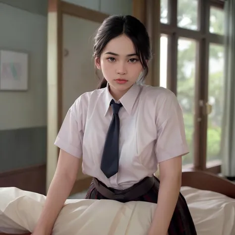 thai, uniform <lora:thai:1>, Cinematic portrait photography, capture subject in a way that resembles a still frame from a , cinematic lighting, story, narrative quality, drawing viewers into the scene and evoking a sense of cinematic immersion, capturing emotion, professional, engaging, compelling composition