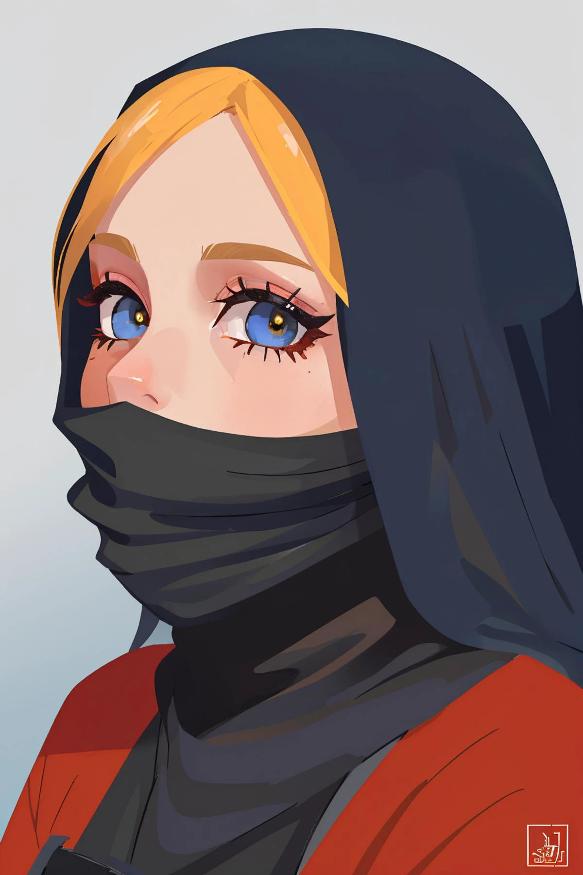 <lora:quiron_blowjobside_v6_lora:1> blowjobsidequiron
<lora:1.5_burqa:0.5> (burqa style:1.1),
beautiful woman, detailed eyes, long eyelashes, eyeshadow, hot colors, (yellow, red),
(masterpiece), (best quality),