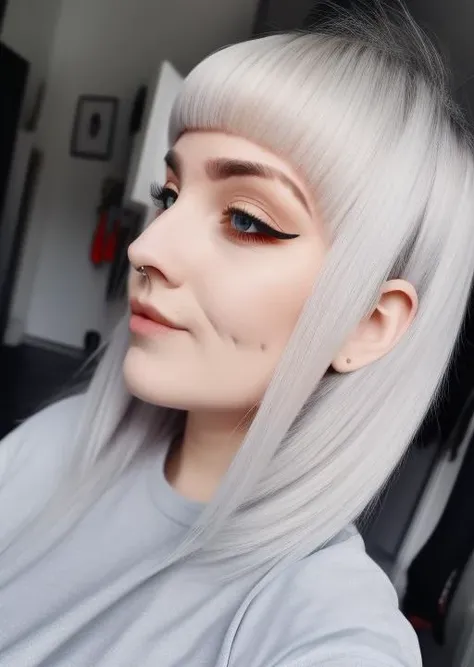 lostkittn, white gray hair, (8k, RAW photo, best quality, masterpiece:1.2), (realistic, photo-realistic:1.37), best quality, ultra high res, ultra-detailed, upper body