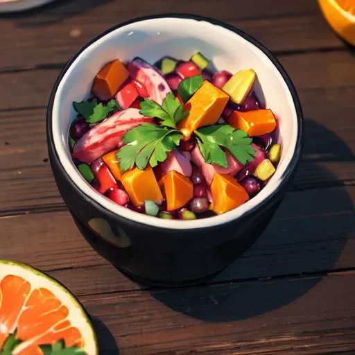 <lora:FoodAssets:1>, Ceviche, fresh, citrusy, marinated, (masterpiece:1.2), (best quality, highest quality), (ultra detailed), (8k, 4k, intricate),
