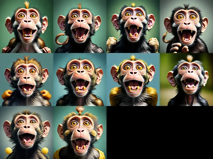 THE DOG SUPRISED THE MONKEY,SUPRISED,<lora:artfullyEXCITED-000015:0.4>,
