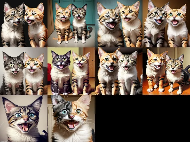 THE DOG SUPRISED THE CAT,SUPRISED,<lora:artfullyEXCITED-000015:0.4>,