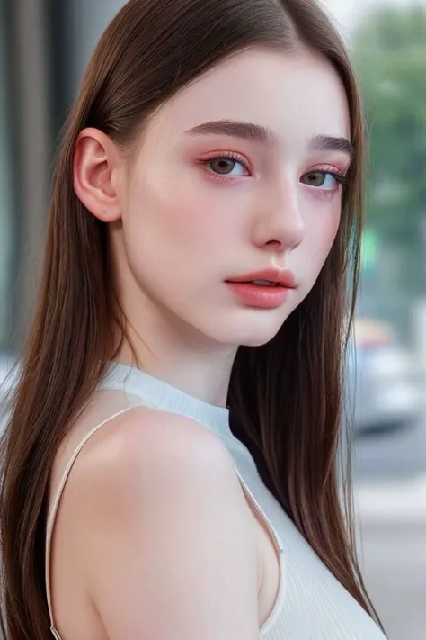 (close-up:1.0) photo of (CR-DashaT4ran-AIdollagency:0.95) as (young:1.0) woman, (oiled shiny skin:1.0), (tilted angle shot:1.0), (undercut:1.1) hair,
(8k uhd:1.0), (best quality:1.0), (masterpiece:1.0), (sharp focus:1.0), (basic grey backdrop:1.0),