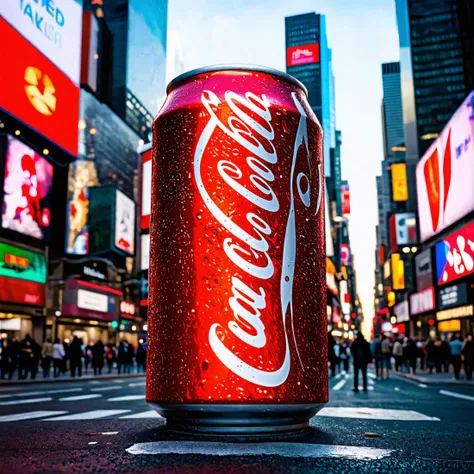 Amazing quality, best quality, hyper detailed, ultra detailed, masterpiece, photorealistic, absurdres, 8k, highly detailed, high budget, intricate, depth of field, cinematic photography, realistic, epic,

Coca cola can on time square,   