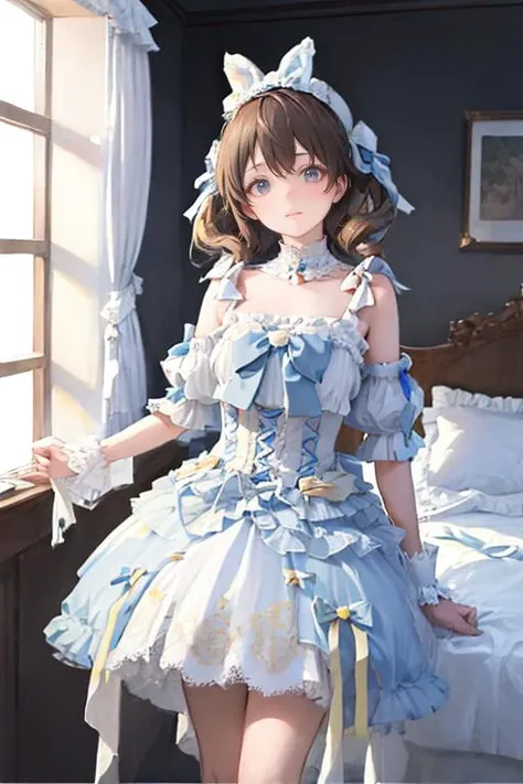 1girl, solo,mix4, (realistic:1.1), (photorealistic:1.1), (masterpiece:1.1), (best quality:1.1), ultra detailed, looking at viewer, smile,sweet_lolita,standing , natural lighting, depth of field, (pureerosface_v1:0.8), amusement park in the background,(night),
 <lora:sweetLolita_v10:0.7>