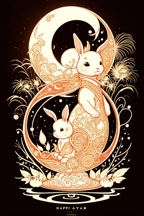 lineart by (Min Ayahana:1.2), renaissance , fireworks in the shape of a rabbit, chinese newyear theme, (ultra detailed:1.1), sketch realistic ink stroke art, inspired by ( Frank Quitely:1.2) style, , (greenhouse:0.5), moon themed
, (best quality:1.3),(highres :1.1), surreal,