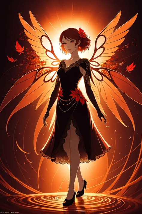 An ethereal figure stands amidst a backdrop of fiery reds and deep purples, with a single tree standing tall in the center of the painting. The figure appears to be made of light, with delicate wings spread wide and a gentle gaze fixed on the tree. The leaves of the tree glow with a soft inner light, casting a warm glow across the entire scene. There is a sense of movement and change in the air, as if something momentous is about to occur. The colors and textures of the painting come together to create a dreamlike atmosphere, full of mystery and wonder. <lora:add_detail:-0.5>
BREAK refined, detailed, intricate, desktop wallpaper, promotional art, official art, award winning,lineart