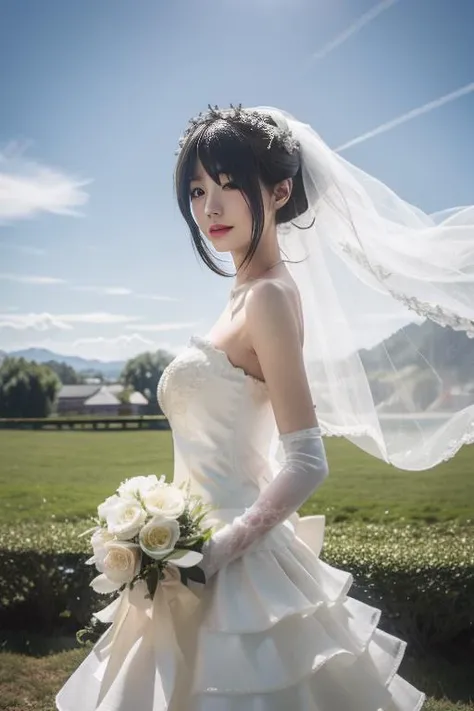 ltra-detailed,highly detailed,best quality,masterpiece,illustration,realistic,photorealistic,
tokisaki kurumi,huajia, 1girl, solo,cowboy shot,
wedding dress,
looking at viewer,
outdoors, nature, grass, flower, floating hair, wind,cathedral,
<lora:tokisaki kurumi huajia_v8_06:0.7>