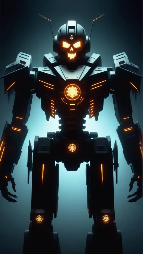 <lora:HalloweenGlowStyleXL:1>HalloweenGlowStyle mech, horror \(theme\), dark, atmospheric, night, glow, (Masterpiece:1.3) (best quality:1.2) (high quality:1.1)