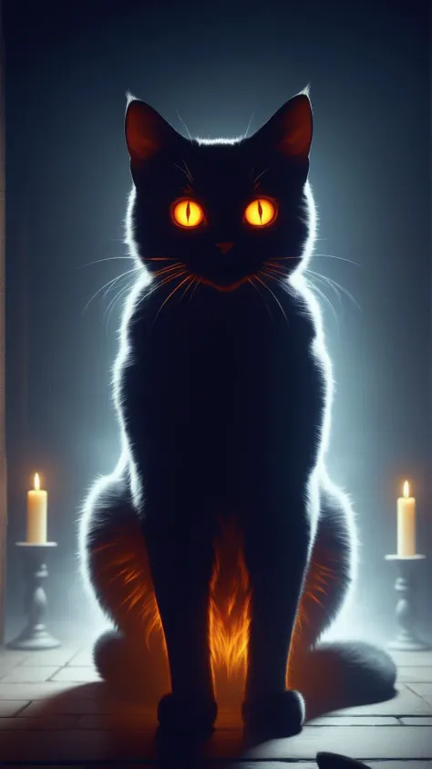 <lora:HalloweenGlowStyleXL:1>HalloweenGlowStyle cat body, horror \(theme\),  dark, atmospheric, night, glow, (Masterpiece:1.3) (best quality:1.2) (high quality:1.1)