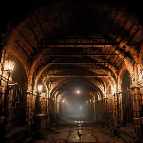 (masterpiece:1.2), (best quality,:1.2), 8k, HDR, ultra detailed, ((photorealistic)), professional light, cinematic lighting, fashion photography, ambient lighting, background, a sinister underground dungeon corridor, Darkness, <lora:Darkness-10:1>, epiCPhoto,