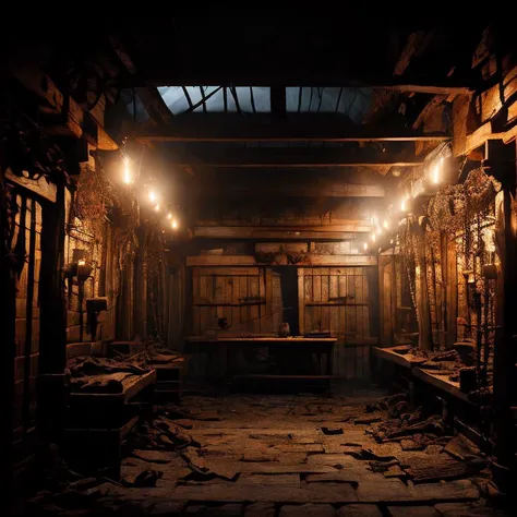 (masterpiece:1.2), (best quality,:1.2), 8k, HDR, ultra detailed, ((photorealistic)), professional light, cinematic lighting, fashion photography, ambient lighting, background, a medieval sinister (torture chamber), Darkness, <lora:Darkness-10:1>, epiCPhoto,