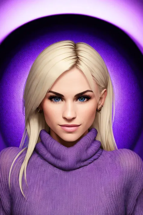 (closeup headshot) of S110_KiaraCole, a beautiful woman, in a (tunnel), wearing a (purple-cowl-neck-sweater:1.1), (8k, RAW photo, best quality, depth of field, ultra high res:1.2), (absurdres, intricate, photorealistic, masterpiece, ultra-detailed, Unreal Engine:1.3)