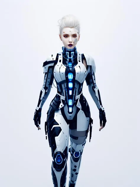 ((masterpiece)), ((best quality)), 8k, high detailed, ultra-detailed, xsfashion,1girl,cyber fashion, full body,cyberpunk