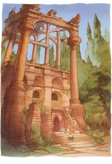 <lora:Final_Fantasy_Tactics_-_Pony:1> fantasy game, group picture, exploring temple ruins in the middle of the forest, score_9, score_8_up, score_7_up, score_6_up, score_5_up, score_4_up, hd, (ultra hd quality details), 8K, 2d illustration, Illustration, official artwork, anime style, wallpaper, official art, rating_explicit, 1girl, Side braid, large boobs, Tall body, black eyes, Ombre hair