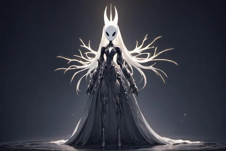 <lora:FFTJobs XL:1.25> sexy female hollow knight ghost, full body, game art style, (masterpiece),  best quality, highres, 4k, 8k, Detailed Illustration, intricate detail, cinematic lighting, amazing quality, 1girl, fit female, amazing shading, soft lighting, facing camera, perfect eyes