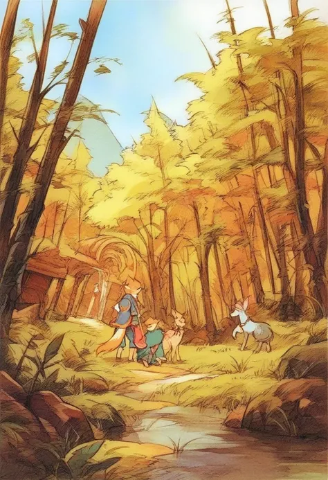 <lora:Final_Fantasy_Tactics_-_Pony:1> fantasy game, group picture, exploring the cloud forest, thick vegetation, score_9, score_8_up, score_7_up, score_6_up, score_5_up, score_4_up, hd, (ultra hd quality details), 8K, 2d illustration, Illustration, official artwork, anime style, wallpaper, official art, rating_explicit