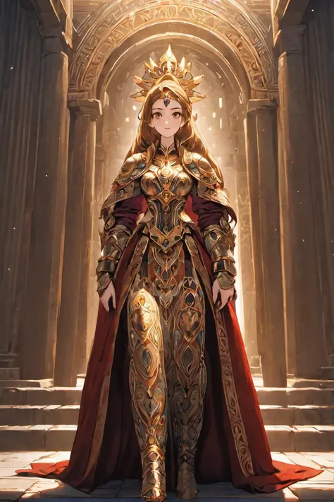 <lora:FFTJobs XL:1.25> female temple oracle, full body, game art style, (masterpiece),  best quality, highres, 4k, 8k, Detailed Illustration, intricate detail, cinematic lighting, amazing quality, 1girl, fit female, amazing shading, soft lighting, facing camera, perfect eyes