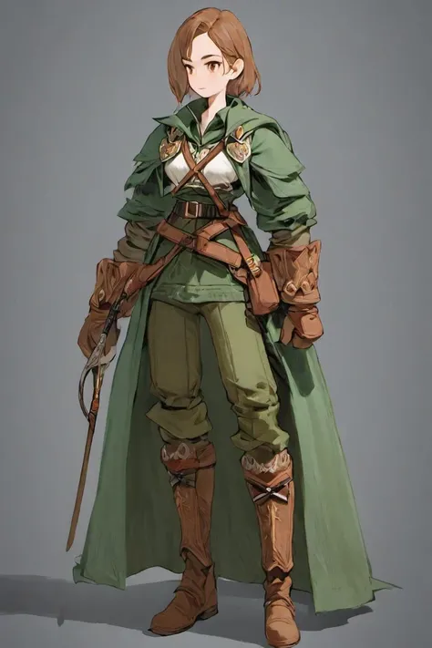 <lora:FFTJobs XL:1.25> female ranger, full body, game art style, (masterpiece), best quality, highres, 4k, 8k, Detailed Illustration, intricate detail, cinematic lighting, amazing quality, 1girl, fit female, amazing shading, soft lighting, facing camera, perfect eyes