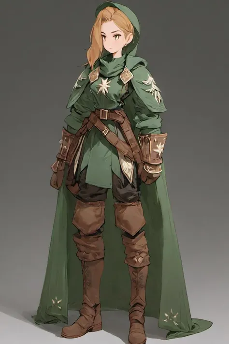 <lora:FFTJobs XL:1.25> female ranger, full body, game art style, (masterpiece),  best quality, highres, 4k, 8k, Detailed Illustration, intricate detail, cinematic lighting, amazing quality, 1girl, fit female, amazing shading, soft lighting, facing camera, perfect eyes