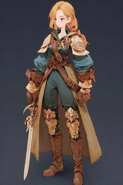 <lora:FFTJobs XL:1.25> female adventurer, full body, game art style, (masterpiece), best quality, highres, 4k, 8k, Detailed Illustration, intricate detail, cinematic lighting, amazing quality, 1girl, fit female, amazing shading, soft lighting, facing camera, perfect eyes