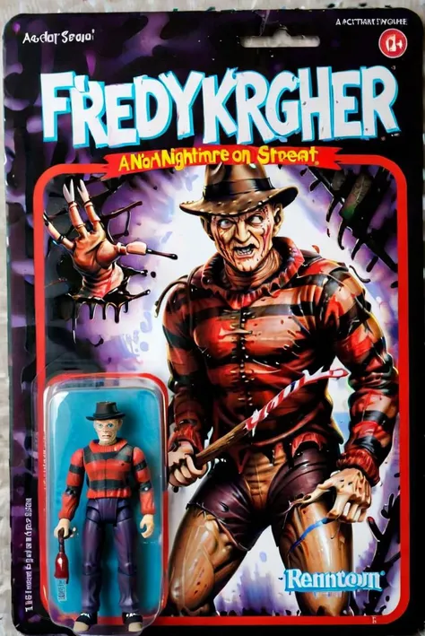<lora:gonza_v2:0.7> a toy figure of Freddy Krueger from a horror with the title "A Nightmare on Elm Street"