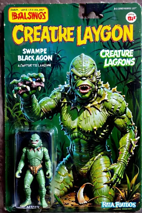 <lora:gonza_v2:0.7> a toy figure of swamp ceature from a horror with the title "Creature from the Black Lagoon"