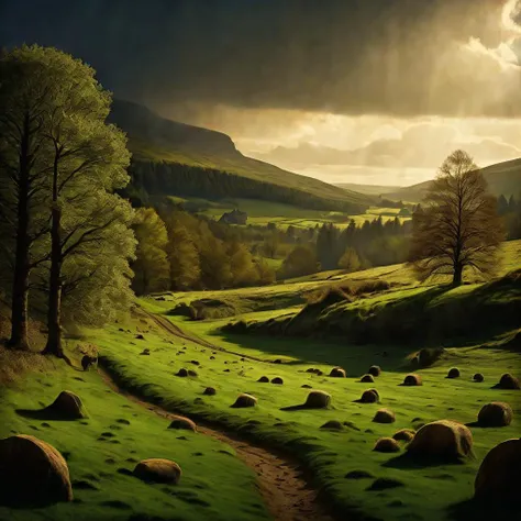(cinematic realism film scene still of a visit magic-forest , epic.landscape irish valley, (Saint Patrick's Day) "glow-of-life" Celtic-Creations ! feature-celtic-culture ! feature-art-composition no-limits creature-feature-embellish feature-cinema. (radial gradient background), ? , a hilarious scene, a humorous attempt with unforeseen consequences, Comedy Unleashed, photography . assiduous, style of, expression, Mise-en-scene, Chiaroscuro, Strong Light and Shadow, Dramatic Contrast, a hilarious scene, unforeseen consequences, photography . 35mm f1.8 Macro, chiaroscuro, shallow depth of field, vignette, Mise-en-scene, detailed, cinemascope, moody, epic scene, best rendered work, 35mm, pristine , at-a-distance) ?! Neo