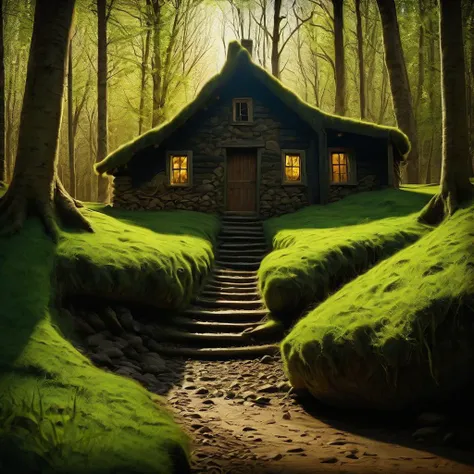 (cinematic realism film scene still of a visit magic-forest creek, house , epic.landscape irish valley, (Saint Patrick's Day) "glow-of-life" Celtic-Creations ! feature-celtic-culture ! feature-art-composition no-limits creature-feature-embellish feature-cinema. (radial gradient background), ? , a hilarious scene, a humorous attempt with unforeseen consequences, Comedy Unleashed, photography . assiduous, style of, expression, Mise-en-scene, Chiaroscuro, Strong Light and Shadow, Dramatic Contrast, a hilarious scene, unforeseen consequences, photography . 35mm f1.8 Macro, chiaroscuro, shallow depth of field, vignette, Mise-en-scene, detailed, cinemascope, moody, epic scene, best rendered work, 35mm, pristine , at-a-distance) ?! Neo