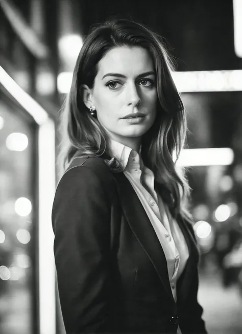 a portrait of a businesswoman Anne Hathaway in a suit and tie, feminine empowerment, a woman dressed in a business suit standing in front of people,
sexy and young businesswoman in business suit, in the style of emotionally complex, a beautiful business woman is standing in her suit.