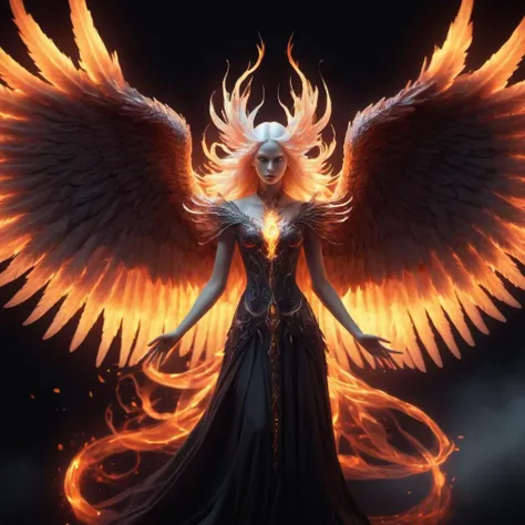 (half witch) half etheral ethereal phoenix,<lora:Phoenix:0.68>,terrifying glowing eyes,etheral ethereal wings,
