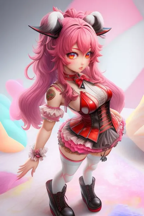 <lora:tewi:0.70>,tewi, <lora:Bjd Doll:0.20>, <lora:add_detail:0.5>, bjddolls, (high ponytail:0.5), confident, (plastic, colorful,vivid, 3d)