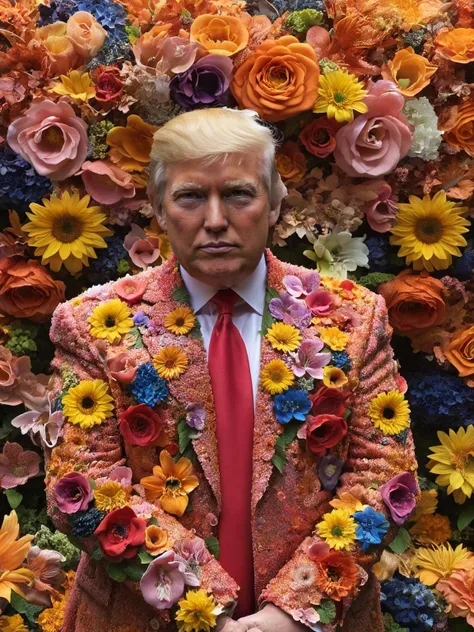 ais-flowery Donald Trump posing for photographs, masterpiece, <lora:Flowery_Style_SDXL:1>,<lora:EnvyBetterHiresFixXL01:0:hr=1>