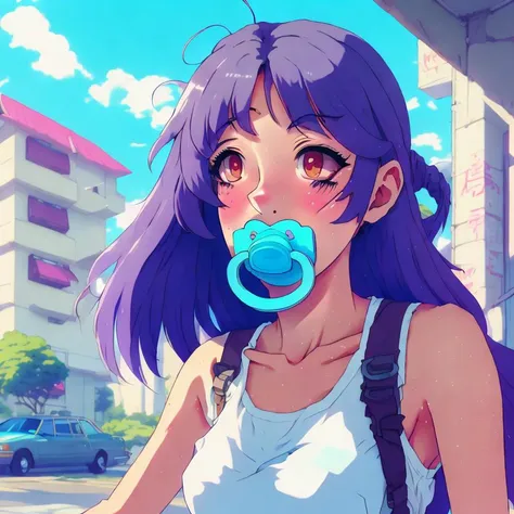 Paci in mouth, Full Body View, Female,<lora:SimpPaci-AnyLora_1150:1>, close up face photo,detailed face, Anime Girl,