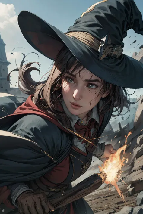 1girl, solo, detailed face, perfect face, harry potter, witch, action shot, <lora:PulenKompot-Gypssaii:1> gypssaii