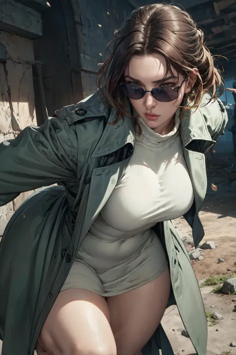 1girl, solo, detailed face, perfect face, the matrix, trench coat, sunglasses, action shot, <lora:PulenKompot-Gypssaii:1> gypssaii