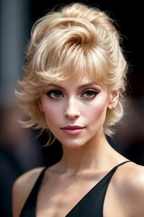 photo of beautiful (jl4nders-135:0.99), a woman in a (movie premiere gala:1.1), perfect hair, hair upsweep updo, wearing black (collared shirt:1.1),  ((Printcore:1.1)), modelshoot style, (extremely detailed CG unity 8k wallpaper), professional majestic (photography by  joel meyerowitz:1.1), (Nikon Z5 Mirrorless Camera), 24mm, exposure blend, hdr, faded, extremely intricate, High (Detail:1.1), Sharp focus, dramatic, soft cinematic light, (looking at viewer), (detailed pupils), (upper body), 4k textures, soft cinematic light, adobe lightroom, photolab, elegant, ((((cinematic look)))), soothing tones, insane details, hyperdetailed, low contrast