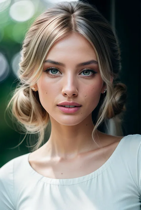 photo of beautiful (EPSylw14But0r:0.99), a woman with perfect hair, (hair upsweep updo), wearing (white my/cosytops :1.1), (plain blue tt-location :1.1), modelshoot style, (extremely detailed CG unity 8k wallpaper), professional majestic photography, (smile), ((upper body)), (camera), 24mm, exposure blend, hdr, faded, extremely intricate, High (Detail:1.1), Sharp focus, dramatic, soft cinematic light, (upper body), (looking at viewer), (detailed pupils), absurdres, 24mm, 4k textures, soft cinematic light, adobe lightroom, photolab, hdr, intricate, elegant, highly detailed, sharp focus, ((((cinematic look)))), soothing tones, insane details, intricate details, hyperdetailed, low contrast, soft cinematic light, exposure blend, hdr, faded, now, ("I've got a bad feeling about this.":1.1)