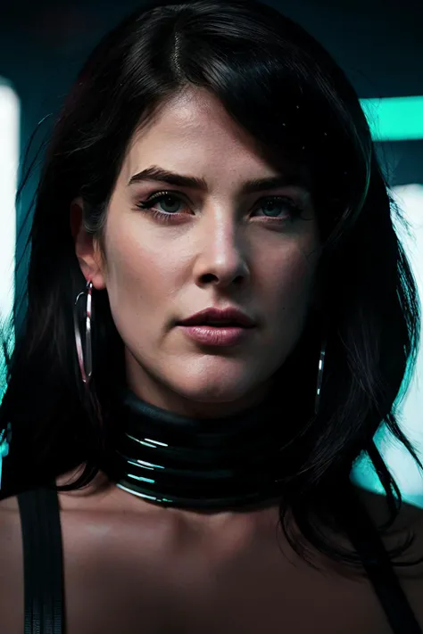 up close cobieSmul1 in cyber neon lighting, futurism, intricate futuristic jewelry accessories, cyberpunk glossy white latex turtleneck, hyper photorealistic, crispy quality, digital photography, trending in artstation, trending in pinterest, cinematic, 4 k ultra hd, art by pascal blanche, art by greg rutkowski